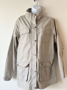 Carhartt Women's Utility Jacket in Light Khaki size L #funnelneck #utilityjacket